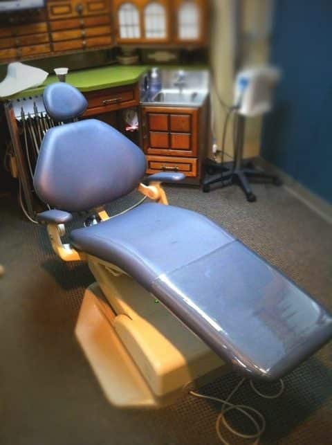 Dental Chair Reupholstered in BoltaSport Olympus Graphite