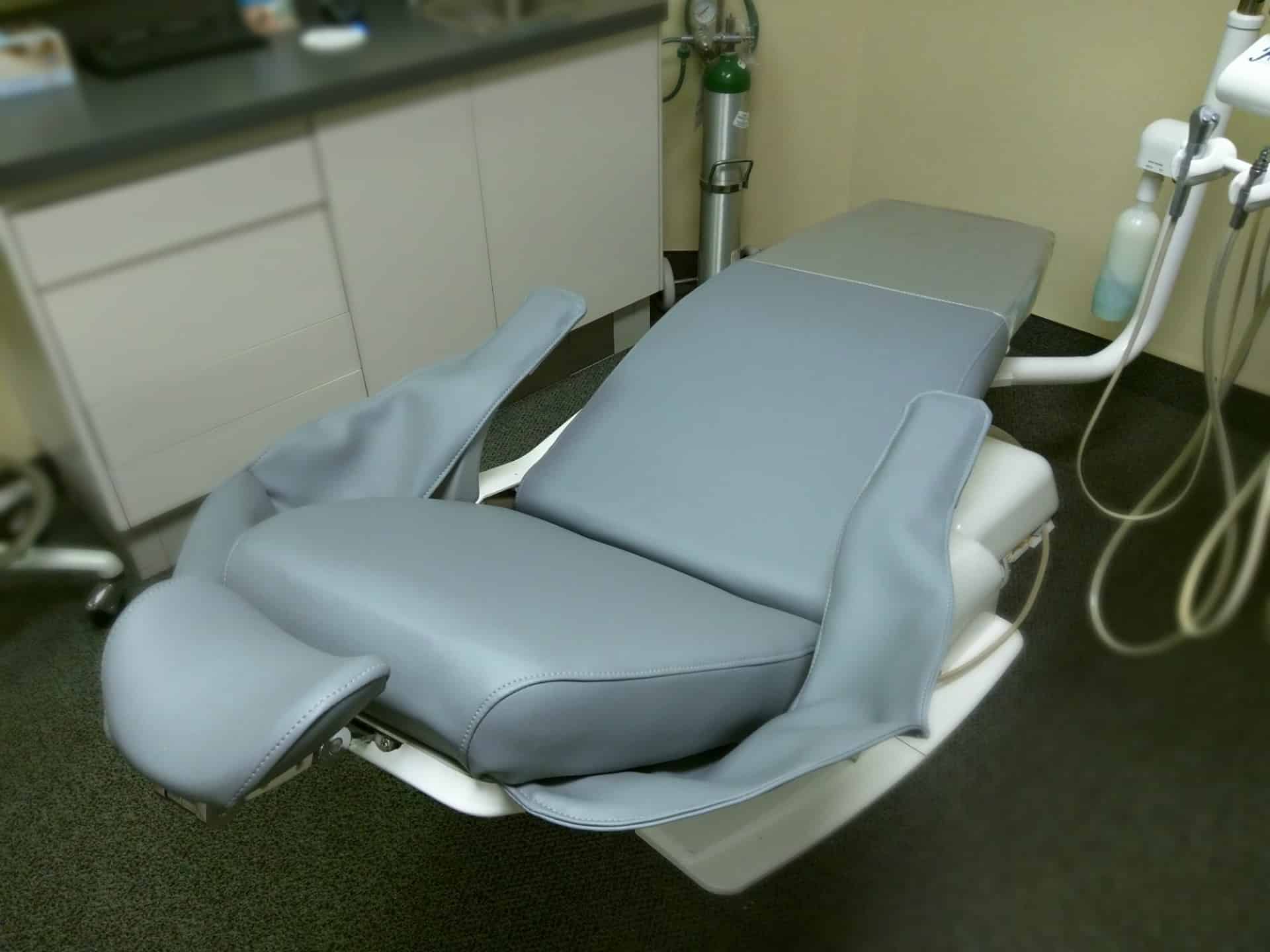 Dental Clinic Chair Custom Retro Fit Upholstery in BoltaSport Olympus Cadet