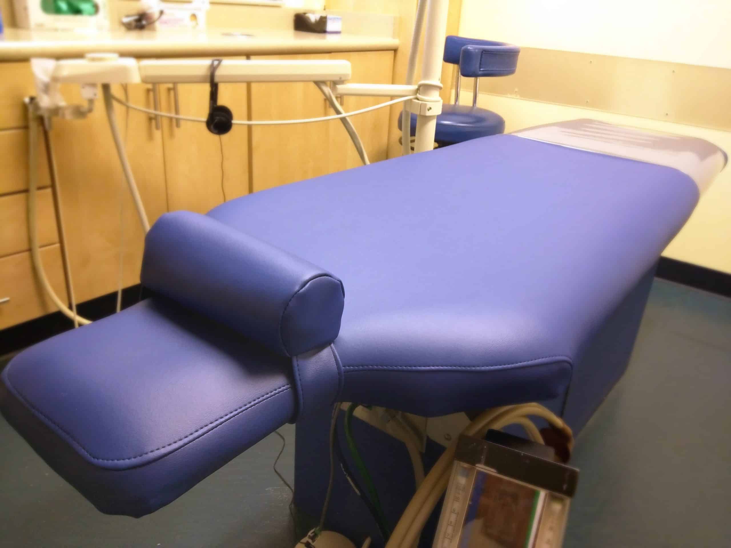 Dental Chair 'Table' in Regimental Blue Olympus